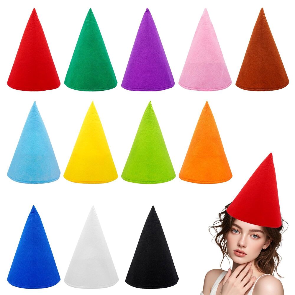 2614 Large Gnome Hats for Halloween Christmas 12 Pcs XXL Felt Party Hats